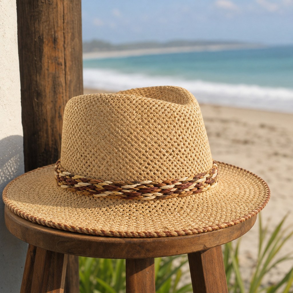 Handwoven straw sunhat